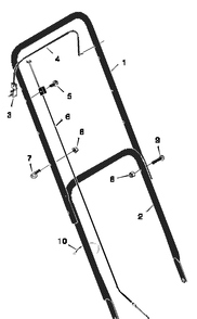 Handle Assembly Diagram and Parts List for 20223D 1997 Briggs and Stratton Lawn Mower